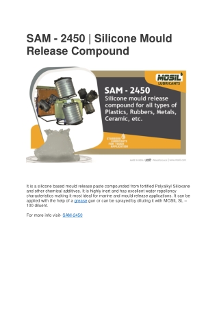 SAM - 2450- Silicone Mould Release Compound