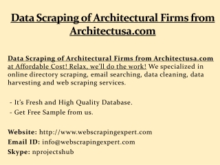 Data Scraping of Architectural Firms from Architectusa.com