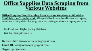 Office Supplies Data Scraping from Various Websites