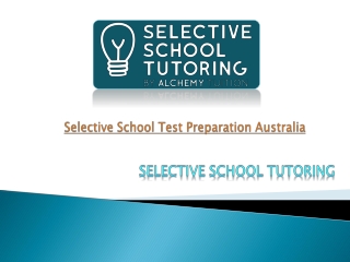 Selective School Test Preparation Australia