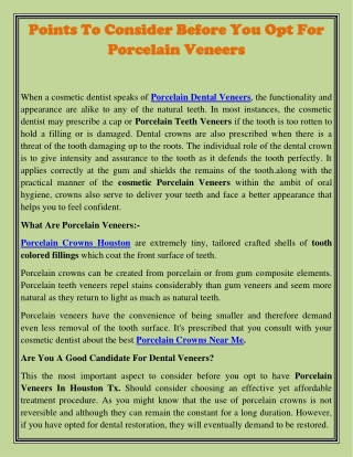 Points To Consider Before You Opt For Porcelain Veneers