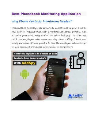 Best Phonebook Monitoring Application