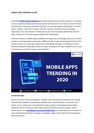 MOBILE APPS TRENDING IN 2020