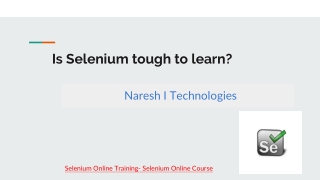Is Selenium tough to learn?