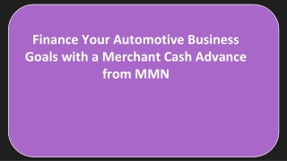 Merchant Cash Advance from MMN