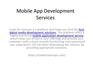 Mobile App Development Services