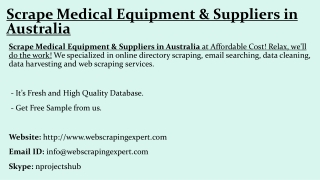 Scrape Medical Equipment & Suppliers in Australia