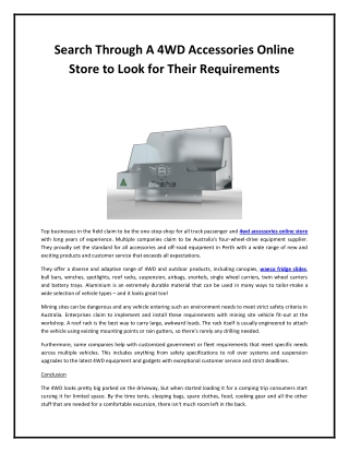 Consumers Search Through A 4WD Accessories Online Store to Look for Their Requirements