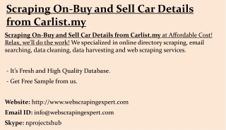 Scraping On-Buy and Sell Car Details from Carlist.my