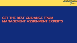 Get the best guidance from management assignment experts