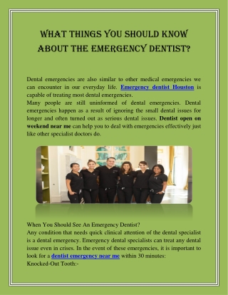 What Things You Should Know About The Emergency Dentist?