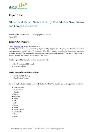 Fertility Test Market Size, Status and Forecast 2020-2026