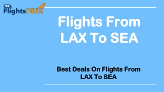 Flights From LAX To SEA