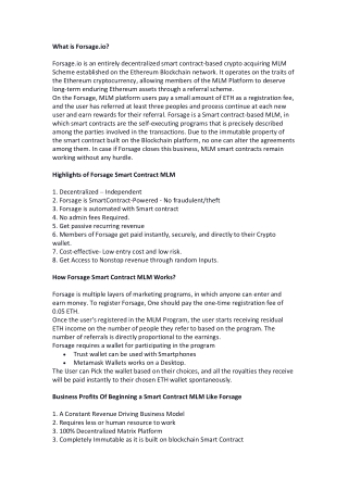 What is Forsage MLM?