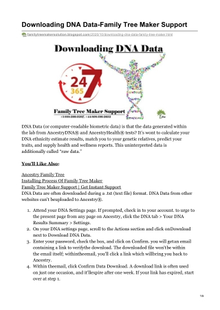 Downloading DNA Data-Family Tree Maker Support