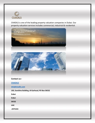 Property Valuation Services in Dubai