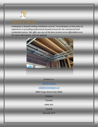 Drywall Ceiling | Torontotapers.ca