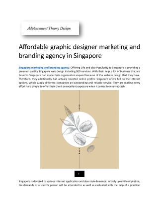 Singapore Marketing and Branding Agency | Advancement Theory