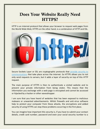 Does Your Website Really Need HTTPS?