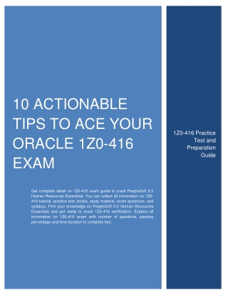 [1Z0-416 TIPS] 10 Actionable Tips to Ace Your Oracle 1Z0-416 Exam