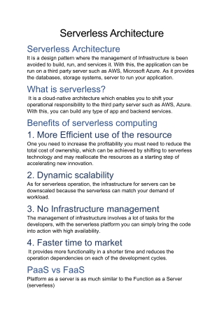 Serverless Architecture