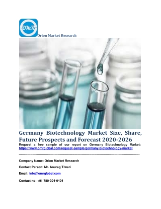 Germany Biotechnology Market Size, Share, Future Prospects and Forecast 2020-2026