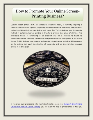 How to Promote Your Online Screen-Printing Business?