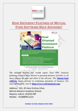 How Different Features of Mutual Fund Software Help Advisors?