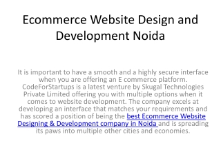 Ecommerce Website Design and Development Noida