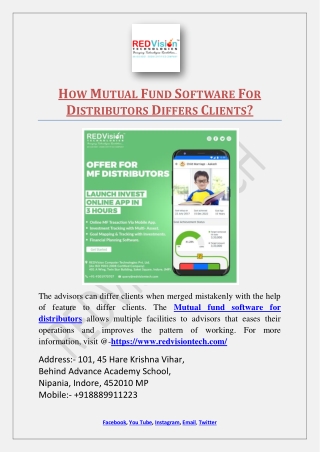 How Mutual Fund Software For Distributors Differs Clients?