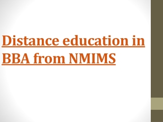 Distance education in BBA from NMIMS