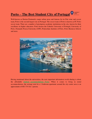 Porto - the best student city of Portugal