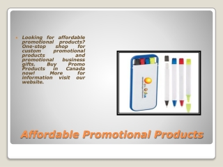 Affordable Promotional Products