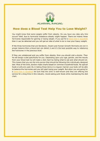 How does a Blood Test Help You to Lose Weight?