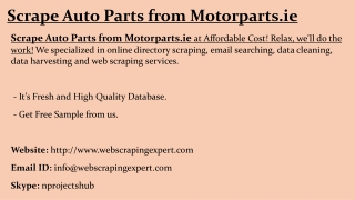 Scrape Auto Parts from Motorparts.ie