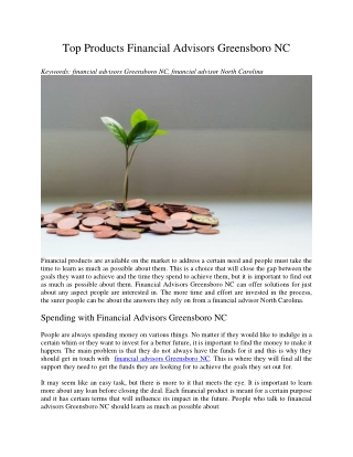 Top Products Financial Advisors Greensboro NC