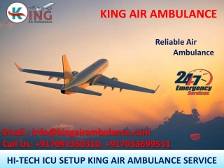 Topmost Air Ambulance Service in Varanasi and Kolkata by King