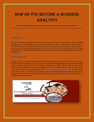 How Do You Become A Business Analyst?