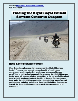 Finding the Right Royal Enfield Services Center in Gurgaon