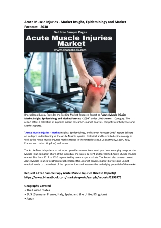 Acute Muscle Injuries Disease Key Cross Competition Analysis Forecast to 2030