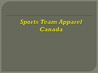 Sports Team Apparel Canada