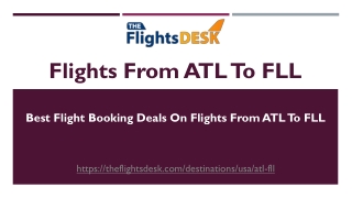 Flights From ATL To FLL