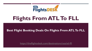 Flights From ATL To FLL