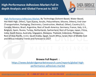 High-Performance Adhesives Market-Full In depth Analysis and Global Forecast to 2027