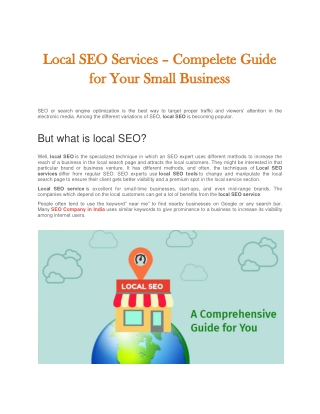 Local SEO Services – Compelete Guide for Your Small Business