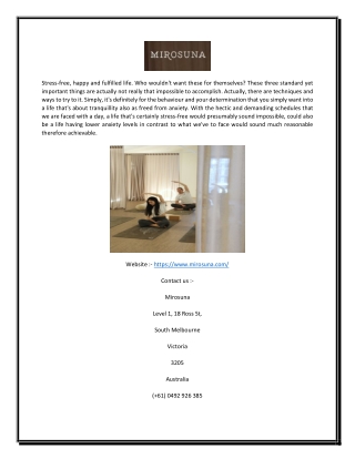 Meditation Classes Melbourne | Mirosuna.com