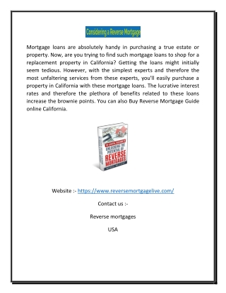 Free Reverse Mortgage in-depth Guide Online California | Reversemortgagelive.com