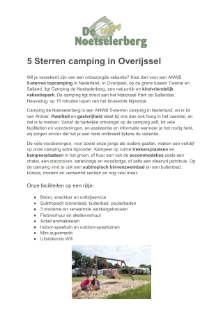 Camping de Noetselerberg - 5 sterren camping Overijssel