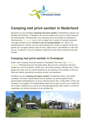Vakantiepark Rheezerwold - Camping met privé sanitair