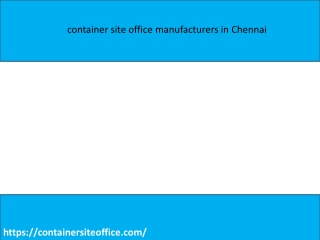 container site office manufacturers in Chennai